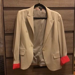 Beige Blazer with pink Cuffs